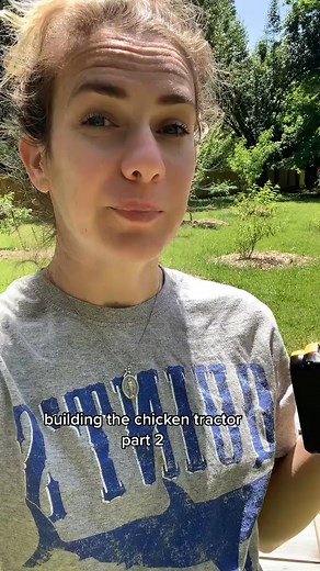 Building a chicken tractor part 2. I just need to finish the roof and door! I’ll probably use weights around the outside to make it hard for animals to get under. #chickentractor #chickens #backyardhomesteading | DWM Homestead