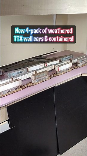 [Full Video👆] New 4-Pack of HO Scale Weathered TTX Well Cars & Containers!