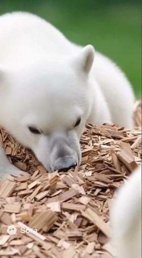 Polar Bears Play in Wood Chips | Fun Zoo Enrichment Moments 🐻‍❄️🌿