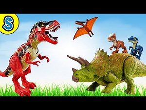 Red Trex Dino Island - Skyheart's Dinsoaurs for kids jurassic world toys battle triceratops mattel