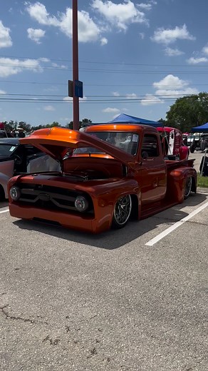 Bagged & Coyote Swapped 1955 Ford F-100 - Owner: Steven Bohte #sickslammedtrucks #f100 #restomod | SICK Slammed Trucks