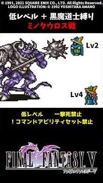 FF5 黒魔道士2人でミノタウロス 低Lv FINAL FANTASY V SFC版 job unification & Low-Level Run VS Minotaur