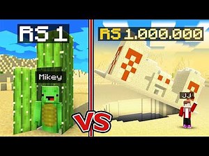 JJ and Mikey Build SECRET BASE : NOOB vs PRO Battle in Minecraft? (Maizen)