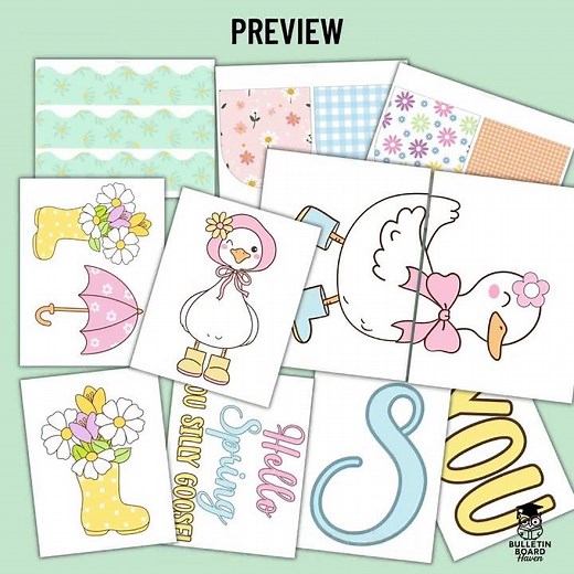 Spring Bulletin Board Kit: Silly Goose Classroom Decor