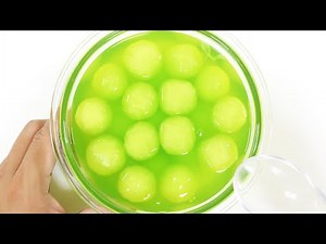 【DIY】Melon Jelly Slime【slime ASMR】