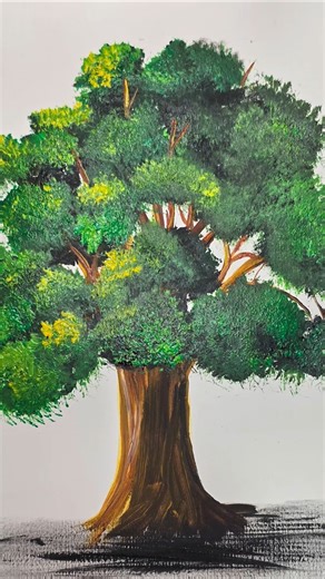 Tree Painting with Depth 🌳 | Very Easy Step-by-Step for #BeginnersTreePainting#EasyPainting