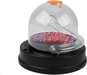 Electronic Lottery Balls Machine Mini Lucky Slot Model 1pc Raffle Drum 2-Color 3-Color for Fun Cage and Ball Spinner (3color Ball,5.8in Machine)