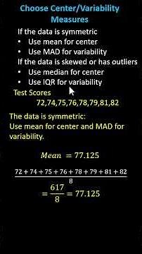 Determine the Best Measure of Center and Variability for Symmetric Data #statistics