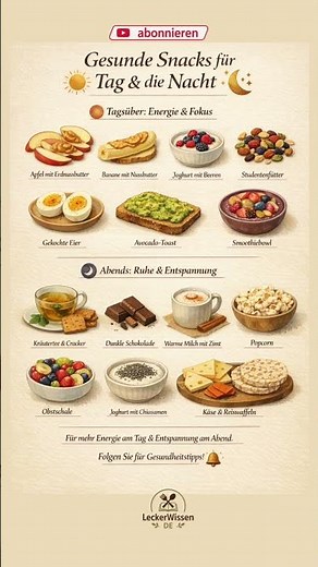 Gesunde Snacks für Tag & Abend 🍎 Mehr Energie & bessere Entspannung