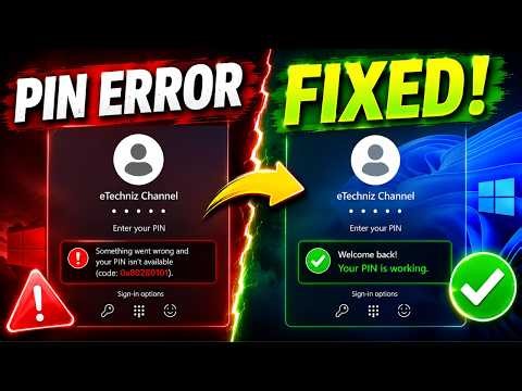 Fix Something Went Wrong And Your Pin isn't Available Windows 11 ( 2026 - 1 Minute Fix )