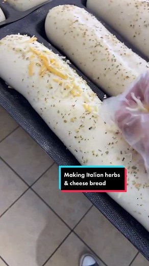 Making Italian Herbs and Cheese Bread at Subway