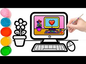 How to Draw a Desktop Computer Easy | Desktop Computer Drawing
