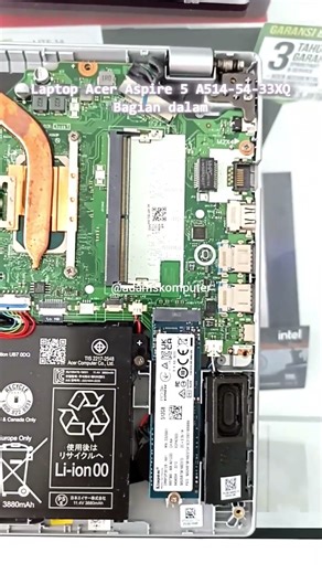 Laptop acer aspire 5 A514 54 33XQ Bagian dalam #laptopacer #motherboardrepair #shorts