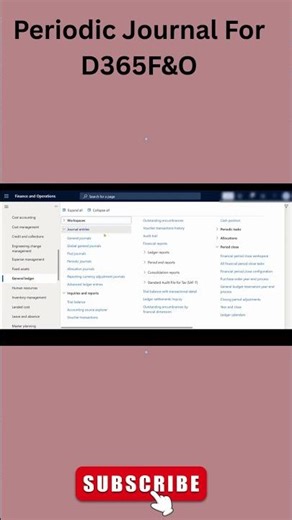 Periodic Journal For D365F&O | Shorts | Shorts Video