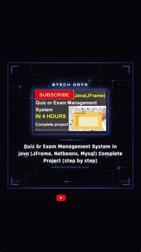 🅱🆃🅴🅲🅷 🅳🅰🆈🆂🏆 on Instagram: "#quizmanagement #examsystem #javaproject #java #jframe #netbeans #mysql #desktopapplication #quizapp #examsoftware #codingprojects #softwaredeveloper #learncoding #developercommunity #techcontent #codinglife #100daysofcode #buildinpublic"