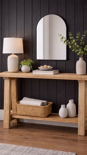 Ana-White.com on Instagram: "Check out what you can build for $20 👀 This DIY console table costs about $20 in lumber to build — and it looks like something you’d see in a high-end entryway ✨ Simple cuts, basic tools, and a timeless design that works in an entry, hallway, or behind a sofa. Why it works: • Budget-friendly build • Beginner-friendly plans • Easy to customize with stain or paint • Big impact for small spaces Proof you don’t need expensive materials to get a polished, custom look. Co