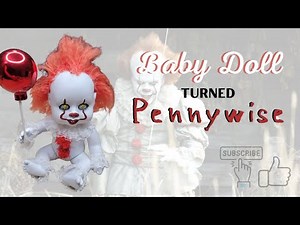 Pennywise Baby Doll Makeover | Dollar Tree Horror Baby | DIY Pennywise | How To Make Doll Hair