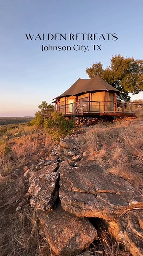 Escape to Walden Retreats, a dog-friendly luxury #glamping property located in Johnson City! It overlooks the Pedernales River and offers gorgeous views, canoeing and swimming! #texas #texastravel #texashillcountry #fyp