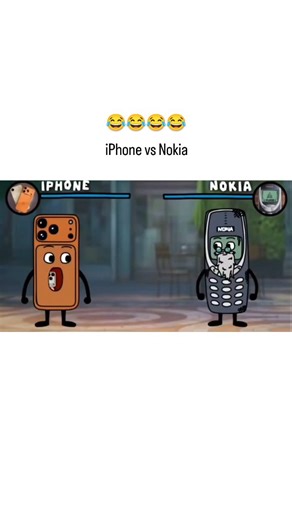 TheFunOrbit on Instagram: "This animated video depicts a cartoon battle where a rugged Nokia phone defeats a fragile iPhone using punches and counters, satirizing the enduring meme of Nokia's superior durability from its 2000s heyday. Posted November 28, 2025, by @janggal1804 , it amassed 1.2 million views and 17,000 likes in a day, fueling reposts and replies in languages like Indonesian and English praising Nokia's real-world toughness. Nokia's indestructibility legend, rooted in models like t
