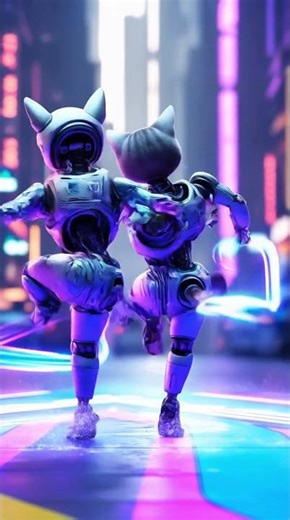 🐶🐱 Cute Robot Dog & Cat Dance Together | Fun 3D Animation