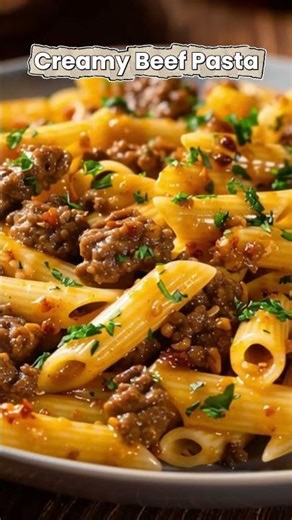 Creamy Beef Pasta #food #recipe #reels #cooking