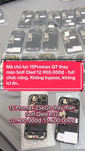 iPhone 15 Pro Max QT 256GB thay màn Solf OLED RJ2 giá 12.900.000₫