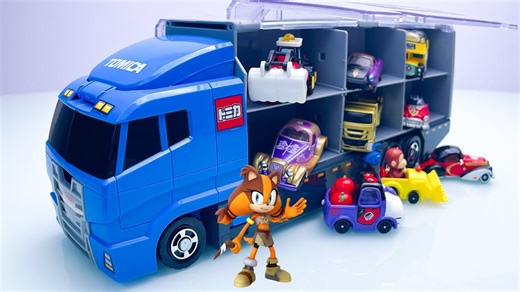 Unboxing 12 Colorful Disney Pixar Cars 🚗🌈 | Tomica Convoy Surprise Truck! | Kids Toy TV