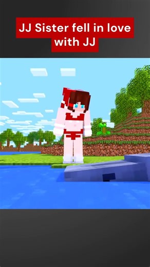 MAIZEN: JJ Sister Falls in Love with JJ !? - Minecraft Animation #shorts