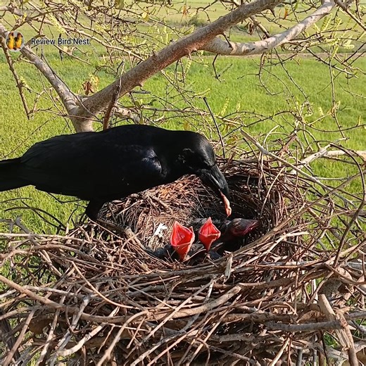 38K views · 821 reactions | Large-billed crow bird nurture the little baby in the nest very well. EP.23. New 2025 | Review Bird Nest | Facebook