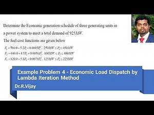 Solved Example Problem 4 - Economic Load Dispatch by Lambda Iteration Method #psoc