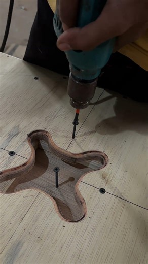 Handle screwing process #tutorial #woodworking #speakerbox