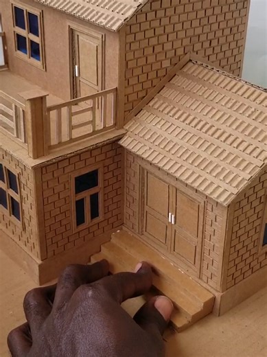 I spent 35 days making this Beautiful Miniature cardboard house #miniature #fypシ゚viral #creatorsearchinsights #upcycling #diyjoe