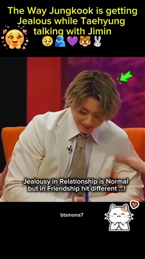 The Way Jungkook is getting jealous while Taehyung was talking with Jimin 🥹🫂💜🐯🐰😩 #taekook #bts #v