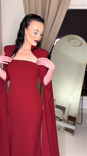 USE ASIA15 FOR $15 OFF Outfit from @Bella Barnett ➢ Werko Elegant Tailored Square Neck Cape Sleeve Woven Maxi Dress Size :S #bellabarnett #bbhoco #bbgals#affordableluxury #fyp