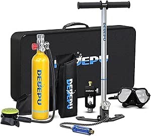 Scuba Tank 1L Mini Scuba Tank DOT Certified Diving Tanks for Diver Scuba Gear 15 Minutes Scuba Diving Underwater Breathing System Dive Tank Dive Portable Lungs Air Buddy Diving Systems Diving Kit