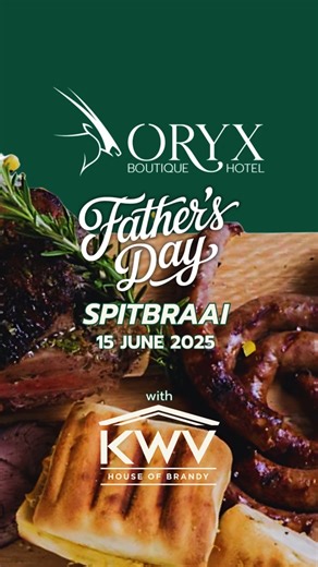 88 reactions | Treat the man who taught you taste. A local menu for an unforgettable meal with a very special person. Awesome guest competitions. KWV tasting. 4 courses.  Oryx Boutique Hotel Klerksdorp  Reservations: Whatsapp 0835013407 Limited tables. Book early to avoid disappointment. #FathersDay2025 #OryxKlerksdorp #SpoilDad #LocalLuxury #KlerksdorpEats | Klerksdorp Connect | Facebook