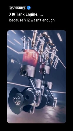 𝗗𝗮𝗿𝗲𝗗𝗿𝗶𝘃𝗲 on Instagram: "tanks had to level up 💪🏻 People hear “V12” and think unbeatable power. But in the world of tanks, a V12 is barely the starting point. These machines weigh 40 to 70 tons, need to sprint, turn, climb, and survive battle conditions. A normal V12 simply couldn’t deliver the massive torque, cooling stability, and durability needed for hours of heavy load. Engineers solved it by going extreme: the X-16 configuration. Sixteen cylinders, arranged in an X pattern, comp