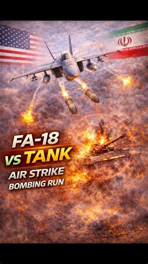 FA 18 Bombing Enemy Tank — Direct Hit