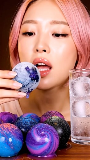Eating galaxy planet 🪐 #asmr #mukbang #eatingshow #ai #asmrsounds #oddlysatisfying