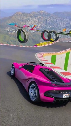 GTA 5 Epic Sky Road Car Ramp Map Ep 230 #shorts