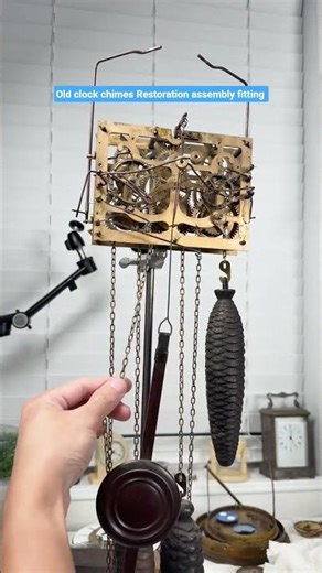 old clock chimes Restoration assembly fitting.#oldclock #antiqueclock #shortvideo #trending