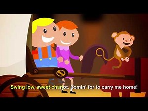 KARAOKE Swing Low Sweet Chariot Kids Songs Nursery Rhymes For Children Babies Cartoon