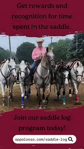 1.6K views · 56 reactions | We want to reward you for time spent in the saddle! That's right- as an ApHC member, you are eligible to enroll in the Saddle Log program and receive awards and recognition for the time you spend riding your Appaloosa.鸞 Visit our website to learn more! | Appaloosa Horse Club | Facebook