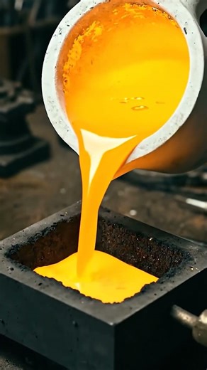 Look closely! The process of melting scrap gold is so satisfying 😍 #gold #melting