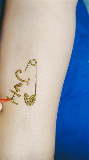 quick easy new j.h name use safety pin 🧷 mehndi tattoo designs #shorts #mehndi #love