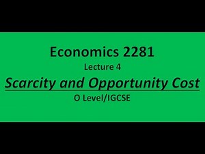 Economics Lecture 4 Scarcity , opportunity cost