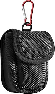 Fingertip Pulse Oximeter Case with Carabiner, Black Nylon Carrying Pouch, Suitable for travel or home(only case)
