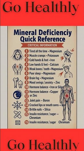 Mineral Deficiency Quick Reference | Go Healthly