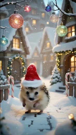 🦔🎅 Dancing Hedgehog in a Santa Hat! | Adorable Christmas Viral ✨💖 ‪@MoonlightLullabies-n6p‬