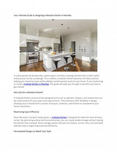 Your Ultimate Guide to Designing a Modular Kitchen in Mumbai - SlideServe